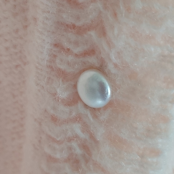 FRNCH Paris V-Neck Pointelle Women's Cardigan Sweater Pink Size Small NWT - Picture 5 of 10